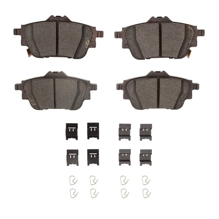 Dynamic Friction Co 5000 Advanced Brake Pads - Ceramic and Hardware Kit, Long Pad Wear, Rear 1551-2306-01
